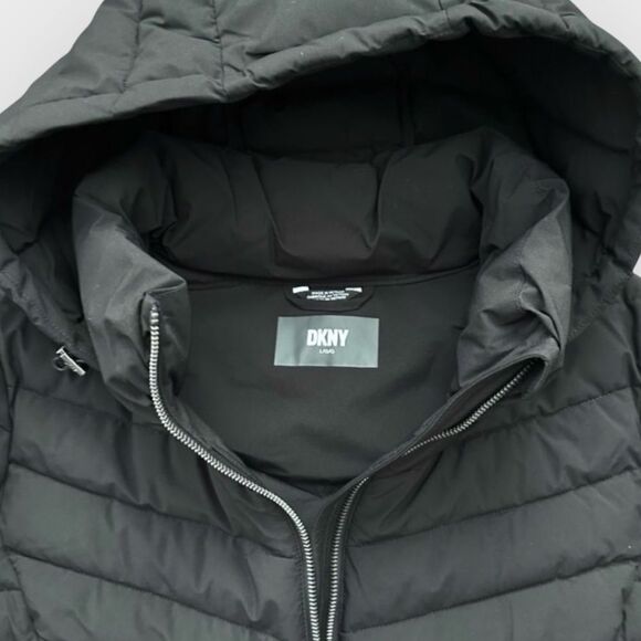 DKNY Black Puffer Jacket Women’s Size Large Black 5° Warmth DL3MPL87 - Picture 3 of 9